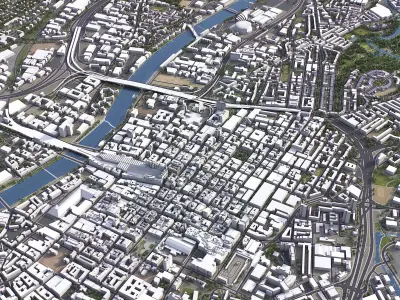 Glasgow - 3D City Low-poly 3D model