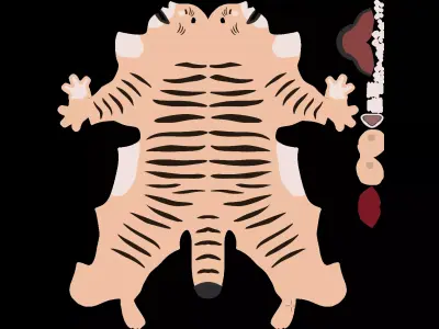 Cartoon Tiger Mascot Free 3D model
