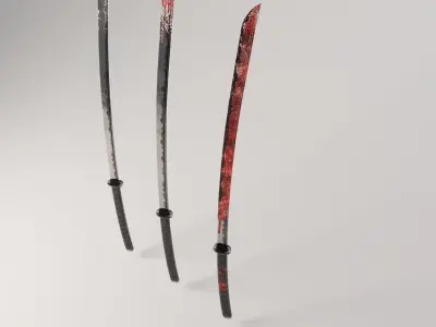 Katana Sword COLLECTION Low-poly 3D model