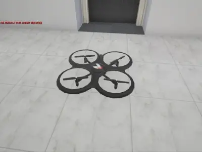 Quadrack quadcopter with four propellers Low-poly 3D model