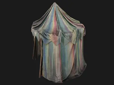 Medieval Circus Tent Market Stall Low-poly 3D model