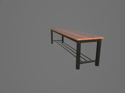 Bench Low-poly 3D model 18