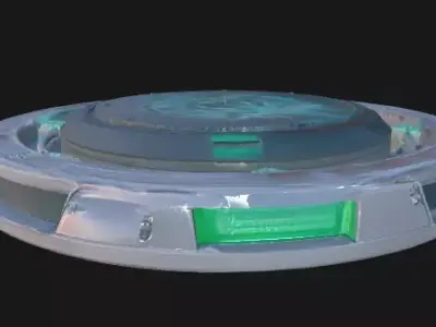 Sci-Fi Holographic Data Platform Low-poly 3D model