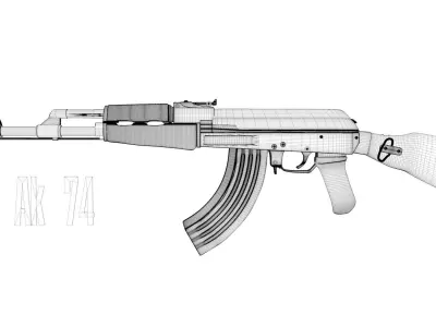 AK74 3D By Timvias Free 3D model