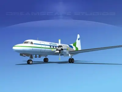 Convair CV-580 Air Florida 3D model