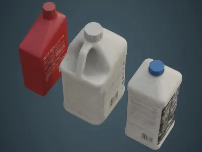 Bottles 1B Low-poly 3D model