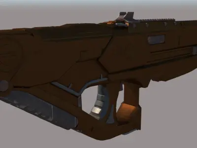 Sci-fi Assult Rifle Low-poly PBR Textures Free low-poly 3D model