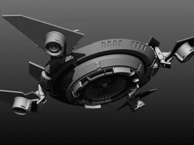 Sci-Fi Flying Platform 3D model