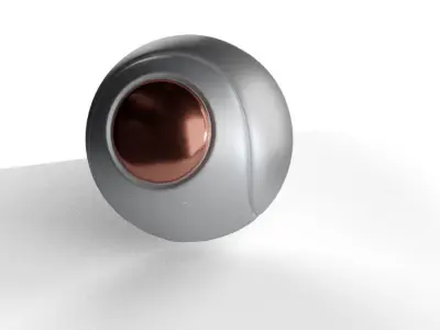 Spaceship 4 silver and copper ball Low-poly 3D model