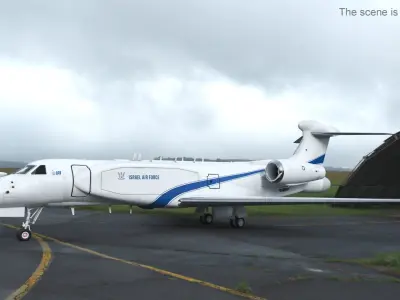 CAEW G550 White in Takeoff Position 3D model