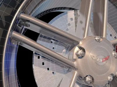 C6 Corvette Wheel and Rim Free low-poly 3D model