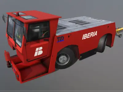 TLD TMX 400 Push-Back Aircraft Tractor Low-poly 3D model