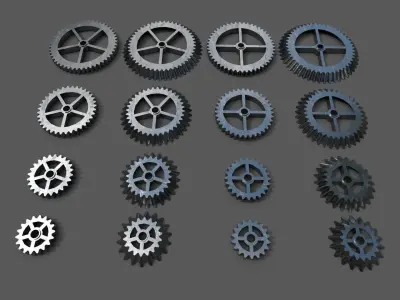 Cogwheel Collection gears Low-poly 3D model