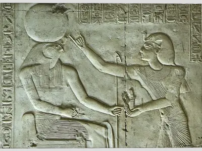 Ancient egypt-Abydos Temple-Carvings Low-poly 3D model