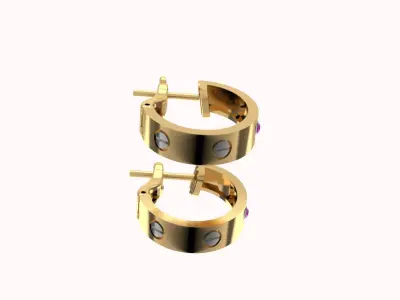 Earrings Cartier 3D print model