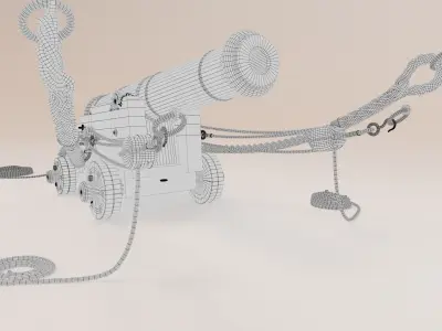 24 Pounder Naval Carriage Gun 3D model