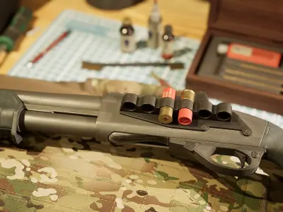 Remington 870 Low-poly 3D model