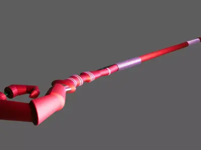 wooden magic stick  Low-poly 3D model