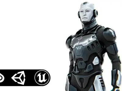 MECHA SOLDIER-B  Rigged for Unreal Engine - Unity - MIXAMO 3D model