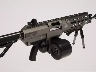 Machine Gun 2 Low-poly 3D model