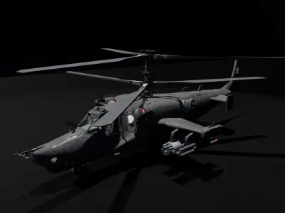 Ka-50-Black-Shark military helicopter Low-poly 3D model