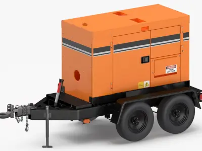Generator Trailer Clean and Dirty 3D model