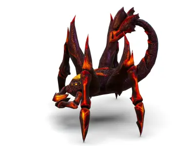 Low Poly Monster Black Scorpio Creature Low-poly 3D model
