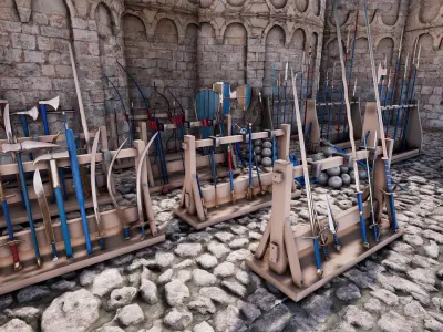 Ultimate Medieval Weapons Package  300 variations Low-poly 3D model