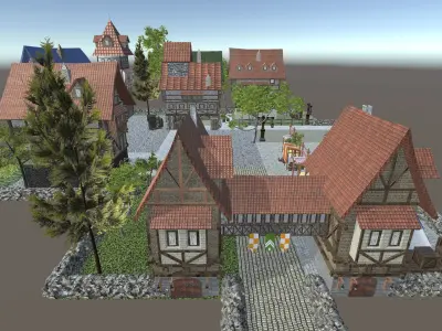 Medieval Town Complete Unity Pack Free low-poly 3D model