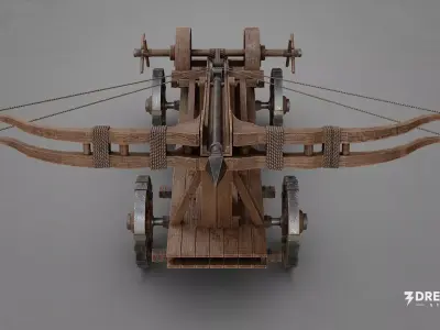 Medieval Ballista- Historical Siege Weapon Low-poly 3D model