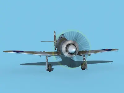 Hawker Tempest MKII V01 RAF 3D model