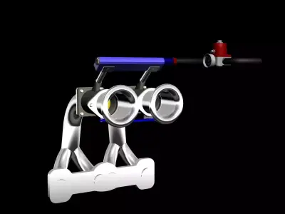 Bridge port intake systems - rotary engine Low-poly 3D model