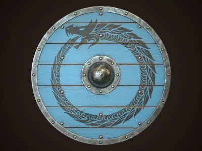 Viking Shield 17 Low-poly 3D model