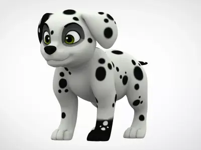 Dalmatian Puppy Low-poly 3D model