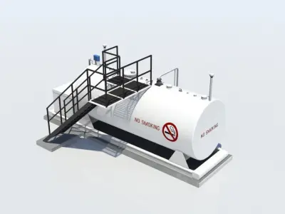 Fuel Tanks Gas Aviation Airport Scenery Library Low-poly 3D model