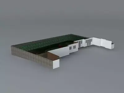 Garden design for garden on slope Free 3D model