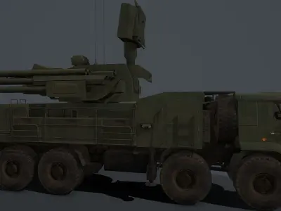 Pantsir S1 and S2 pack Low-poly 3D model