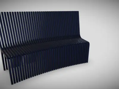 Outdoor Metal Bench Free low-poly 3D model