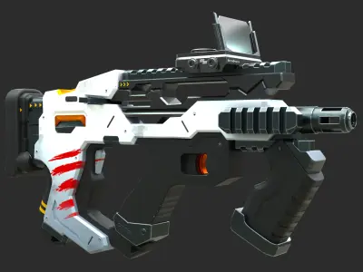 Stylized Bullpup Rifle Low-poly 3D model