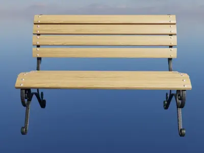 Bench with artistic forging Free 3D model
