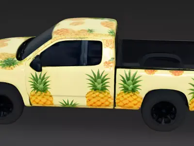 Pineapple-Express Pickup Truck 3D Model Low-poly 3D model