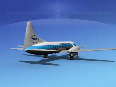 Convair CV-340 Bluegrass Airlines 3D model
