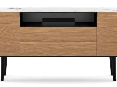 Poliform Symphony Wood Sideboard Free low-poly 3D model