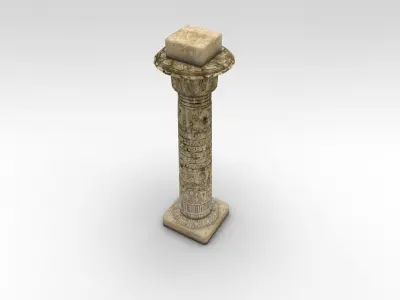 Ancient Egyptian column Low-poly 3D model