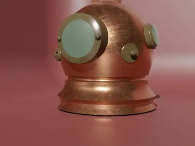 Scuba Diving Helmet Low-poly 3D model