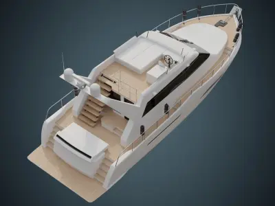 Motor Yacht 1A Low-poly 3D model
