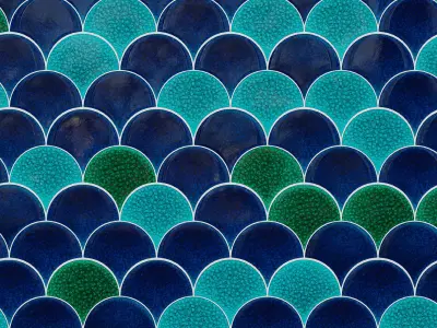 Ceramic tiles Mosaic MALLAS production Cevica fish scales 3D model