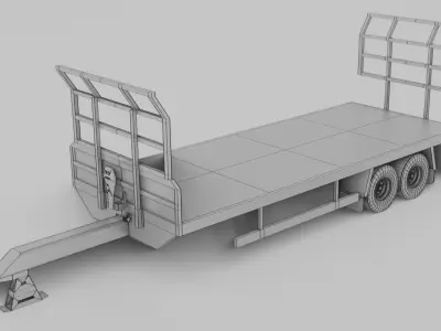 Agricultural Trailer Low-poly 3D model
