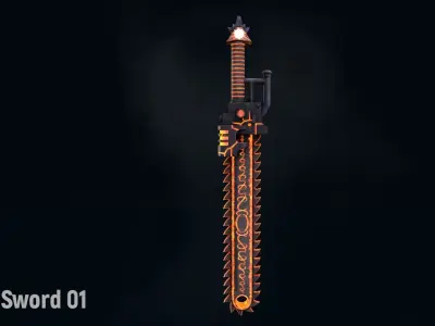 Fantasy Stylized Weapons-01 Unity and Unreal engine package Low-poly 3D model