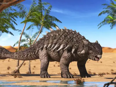 Ankylosaurus from Desert Habitats Rigged for Maya 3D model